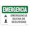 Signmission OSHA EMERGENCY Sign, Safety Shower Spanish, 7in X 5in Decal, 7" W, 5" H, Landscape OS-EM-D-57-L-10356 - alternate 1